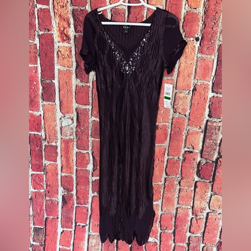 S.L. Fashions Dark Purple Maxi Dress